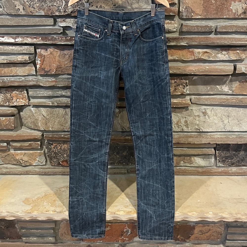 Diesel Slim Fit Dark Wash Blue Mid Rise Jeans